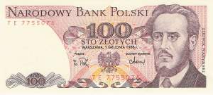 100 Zloty Polen p143e 1988